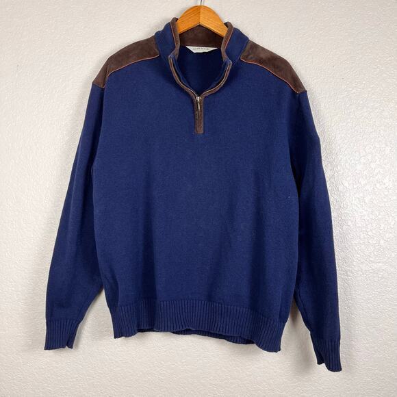Orvis‎ Mens 1/4 Zip Large Chocolate Brown Corduroy Elbow Patches Academia Gorp - Picture 1 of 9